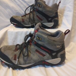 Merrell Gray Red Hiking Boots Women's Size 10 J375807C